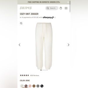 SKIMS Cozy Knit Jogger in Size L/XL Color Bone